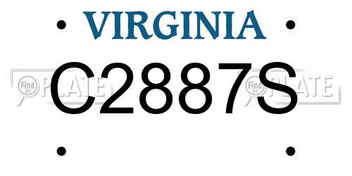 C2887S Virginia License Plate