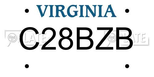C28BZB Virginia License Plate