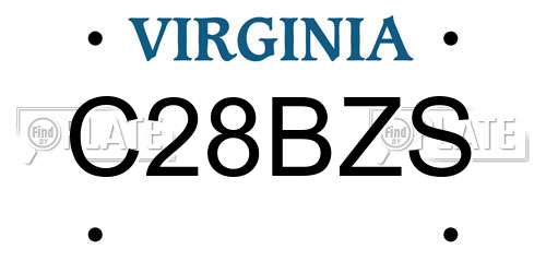 C28BZS Virginia License Plate