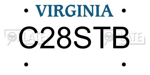 C28STB Virginia License Plate