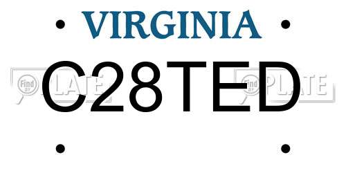 C28TED Virginia License Plate