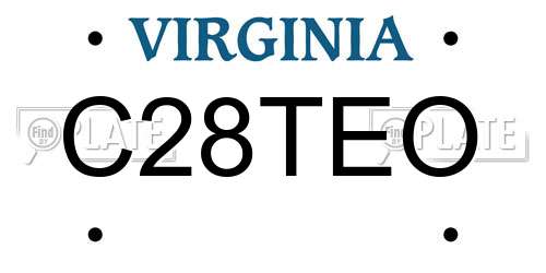 C28TEO Virginia License Plate
