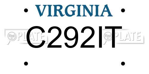 C292IT Virginia License Plate