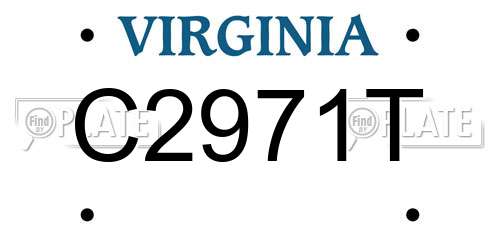 C2971T Virginia License Plate