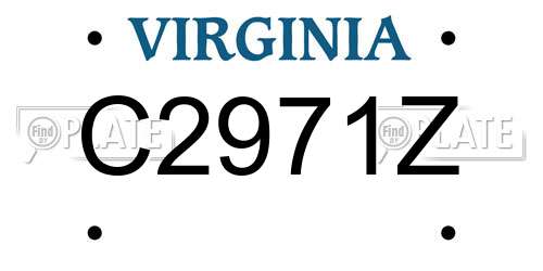 C2971Z Virginia License Plate