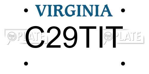 C29TIT Virginia License Plate
