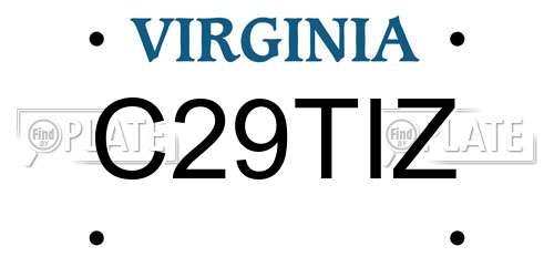 C29TIZ Virginia License Plate