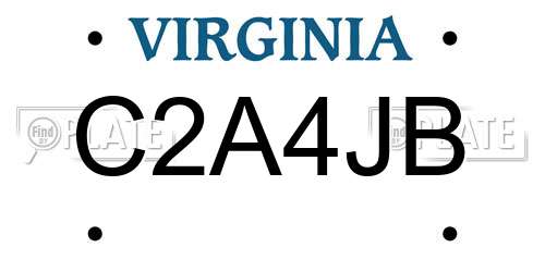 C2A4JB Virginia License Plate
