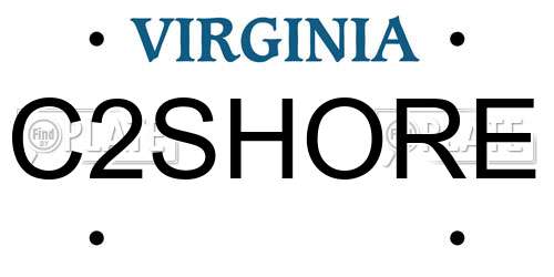 C2SHORE Virginia License Plate