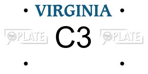 C3 Virginia License Plate