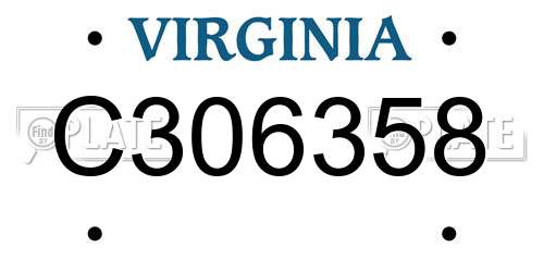 C306358 Virginia License Plate