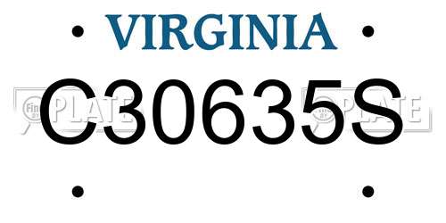 C30635S Virginia License Plate