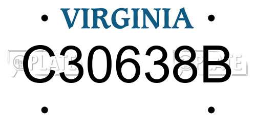 C30638B Virginia License Plate