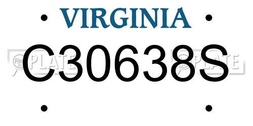 C30638S Virginia License Plate