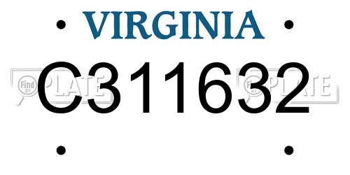 C311632 Virginia License Plate