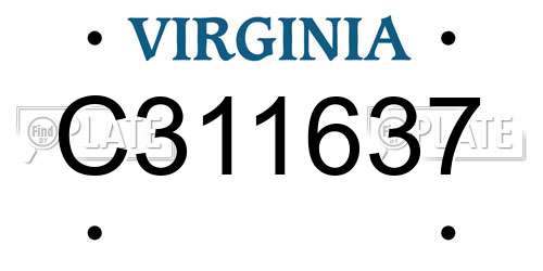 C311637 Virginia License Plate