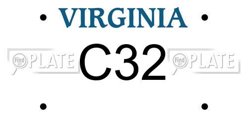 C32 Virginia License Plate