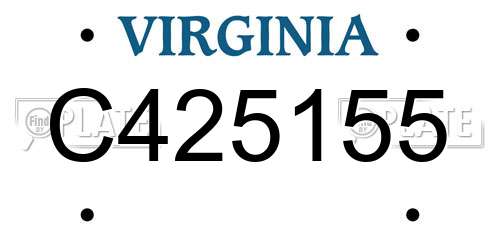 C425155 Virginia License Plate