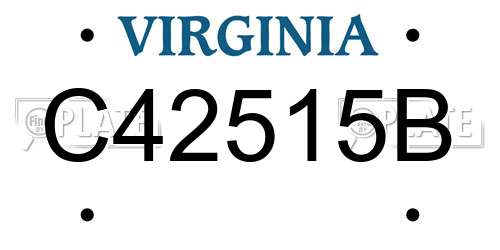 C42515B Virginia License Plate