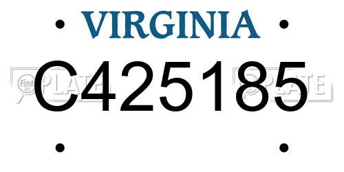 C425185 Virginia License Plate