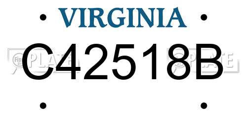 C42518B Virginia License Plate