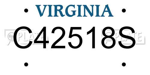 C42518S Virginia License Plate