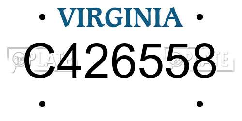 C426558 Virginia License Plate