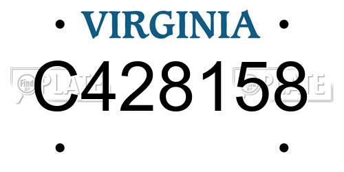 C428158 Virginia License Plate