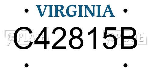 C42815B Virginia License Plate