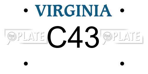 C43 Virginia License Plate