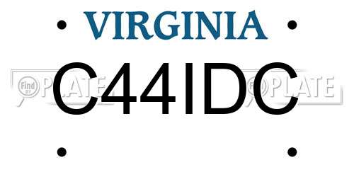 C44IDC Virginia License Plate