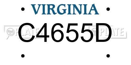 C4655D Virginia License Plate