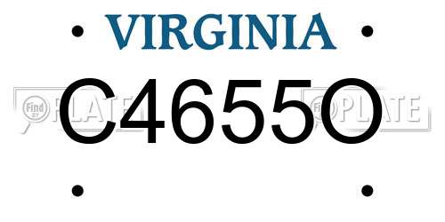 C4655O Virginia License Plate