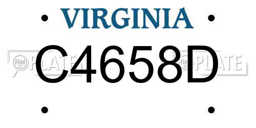 C4658D Virginia License Plate