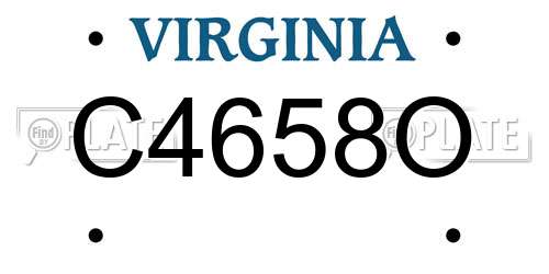 C4658O Virginia License Plate