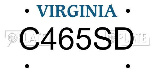 C465SD Virginia License Plate