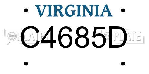 C4685D Virginia License Plate