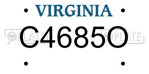 C4685O Virginia License Plate