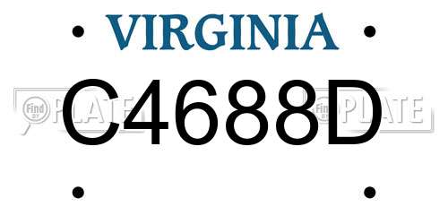 C4688D Virginia License Plate