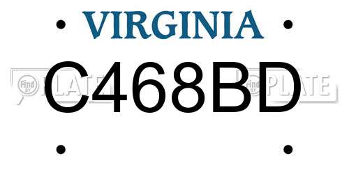 C468BD Virginia License Plate
