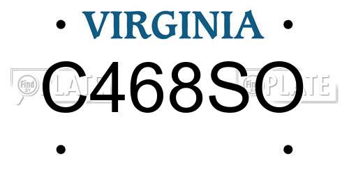 C468SO Virginia License Plate