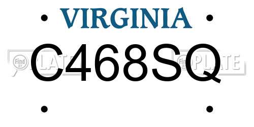 C468SQ Virginia License Plate
