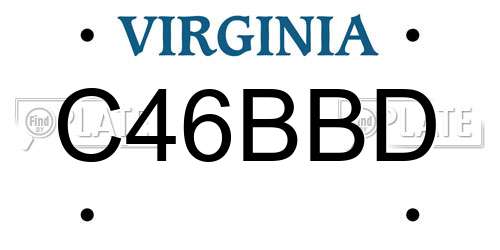 C46BBD Virginia License Plate