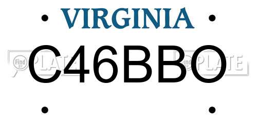 C46BBO Virginia License Plate