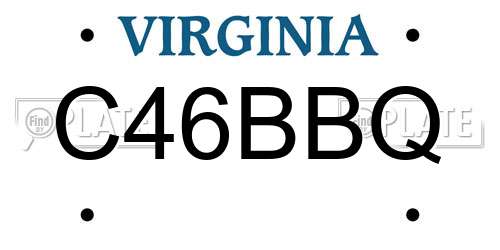 C46BBQ Virginia License Plate