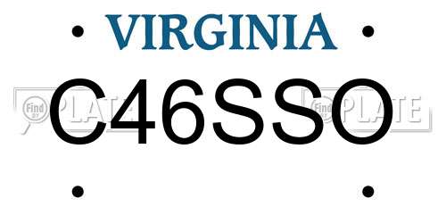C46SSO Virginia License Plate