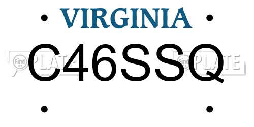 C46SSQ Virginia License Plate