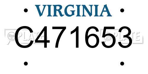C471653 Virginia License Plate