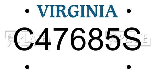 C47685S Virginia License Plate