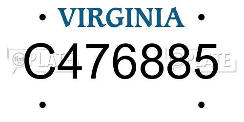 C476885 Virginia License Plate